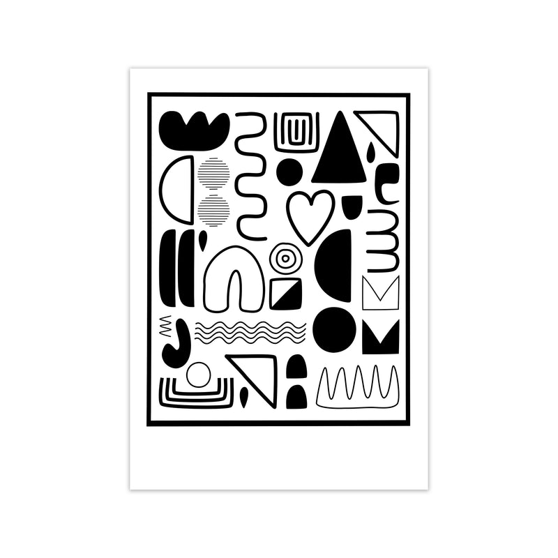 Black and White Scandinavian Shapes Print Only