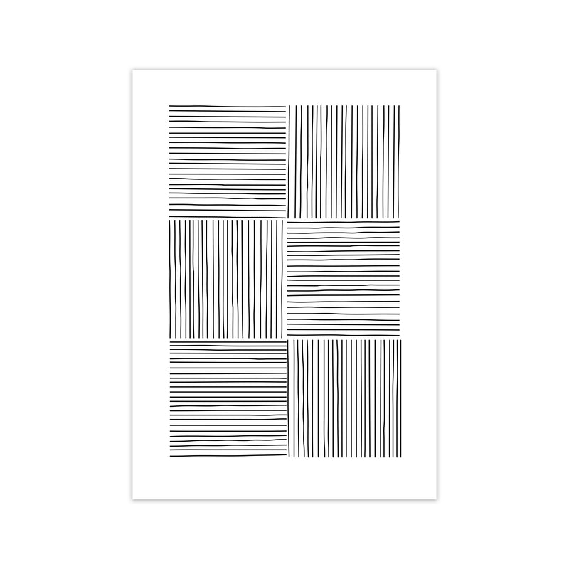 Black and White Squared Lines Print Only