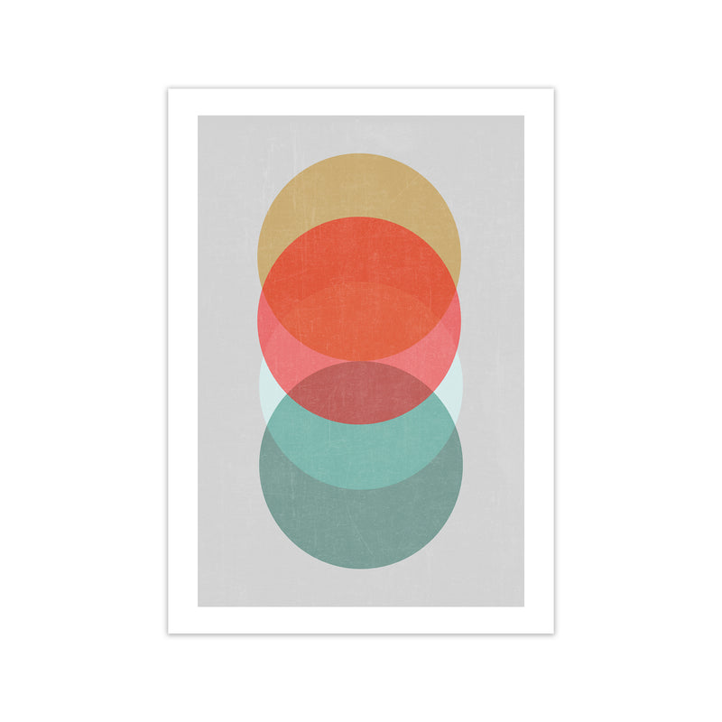 Mid Century Circles in Scandi Colours A Print Only
