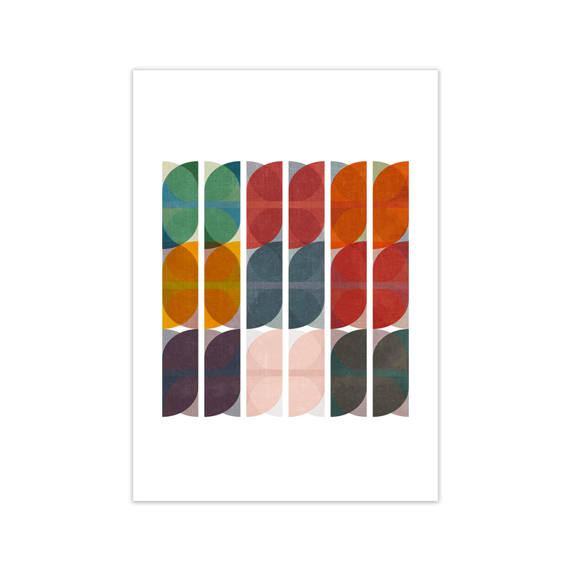 Mid Century Colourful Abstract Art Print A Print Only