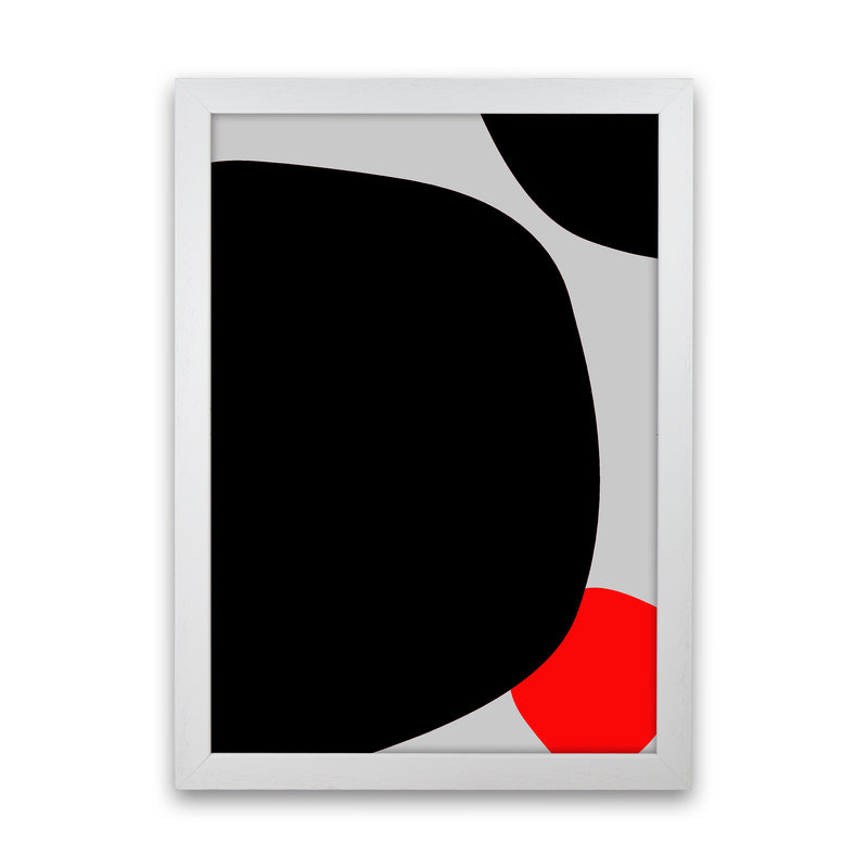 Abstract Black Shapes with Red Original A Art Print by Print Punk Studio White Grain
