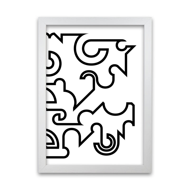 Abstract Black and White Minimal Line Right Art Print by Print Punk Studio White Grain