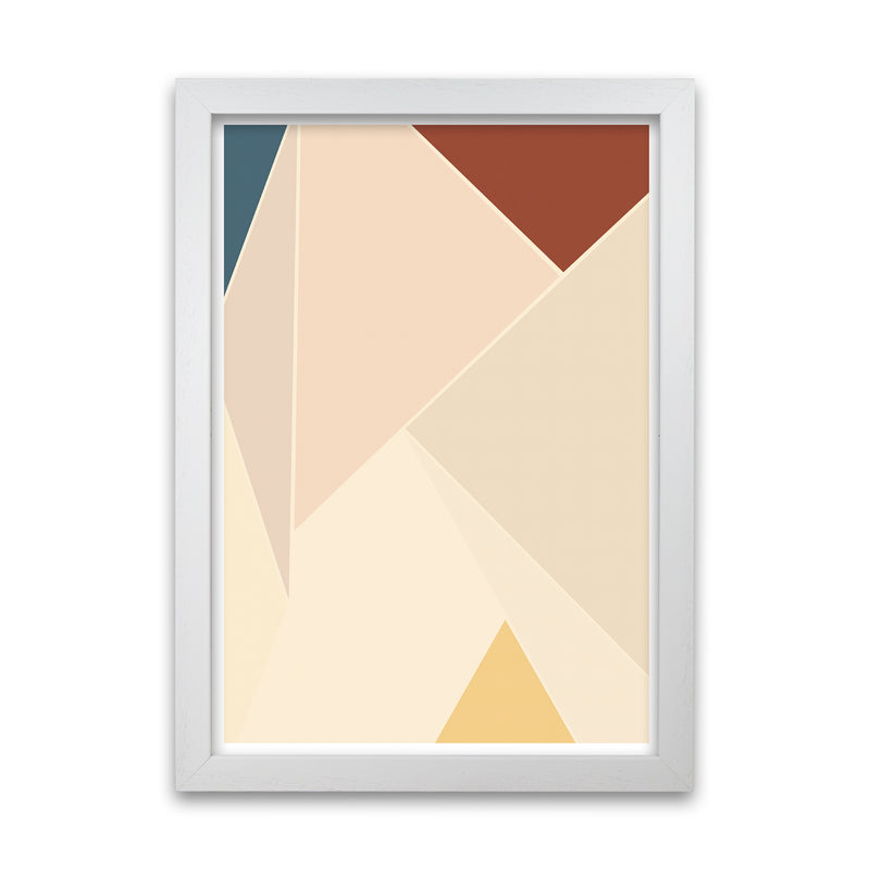 Colour Block Mid Century Art Print A White Grain