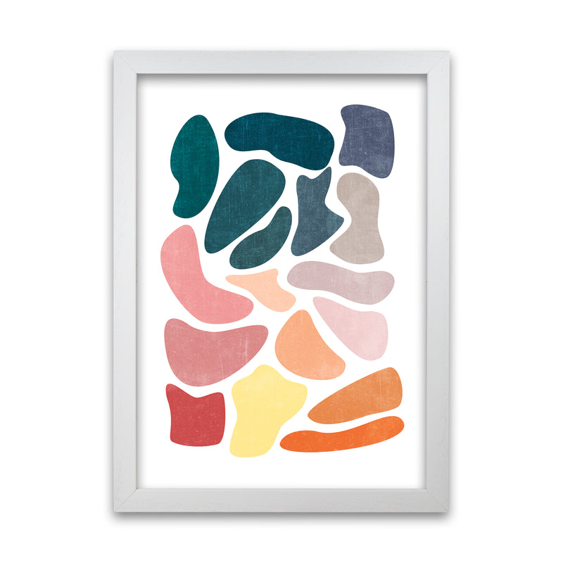 Colourful Abstract Shapes Print A White Grain