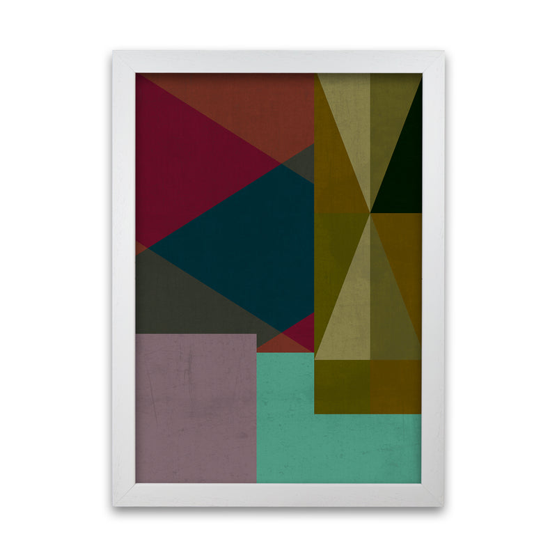 Dark Colourful Abstract Print A White Grain