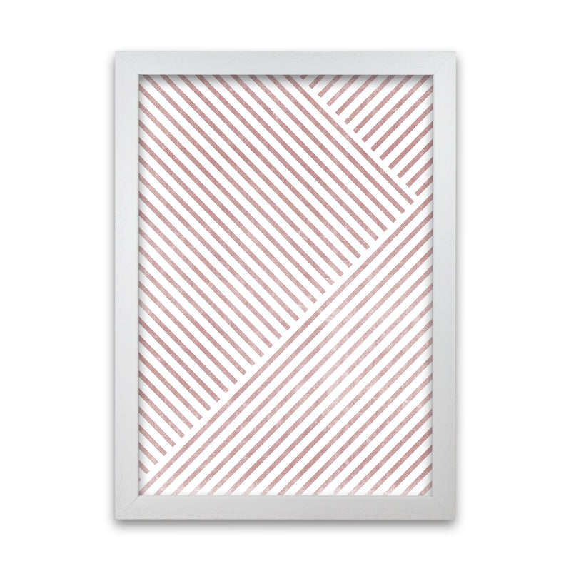 Set of Red Lines Modern Art A White Grain