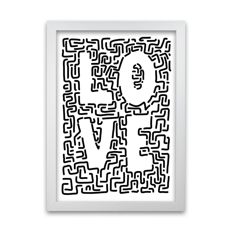 Doodle LOVE Print Original White Grain