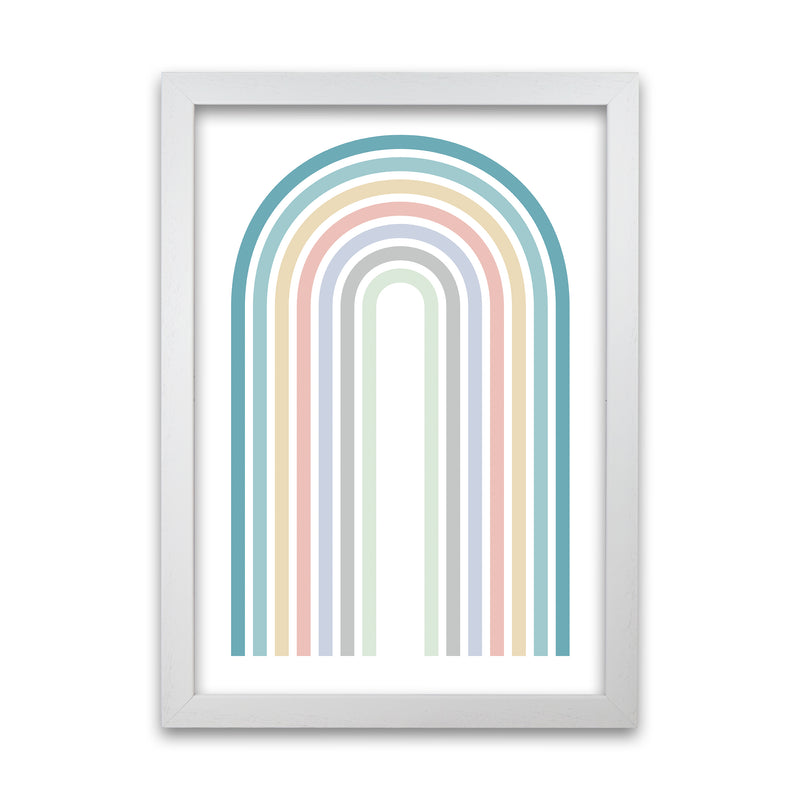 Colorful Rainbow Print Original White Grain