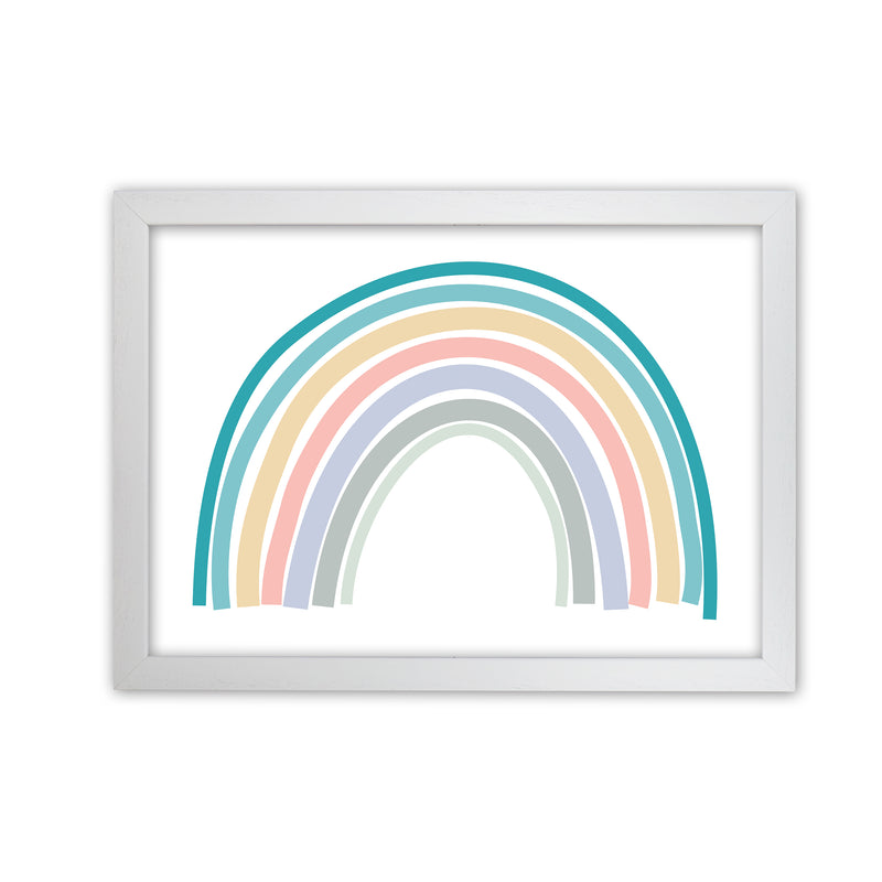 Multicolour Rainbow Art Original White Grain