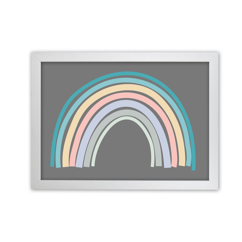 Multicolour Rainbow on Grey Original White Grain