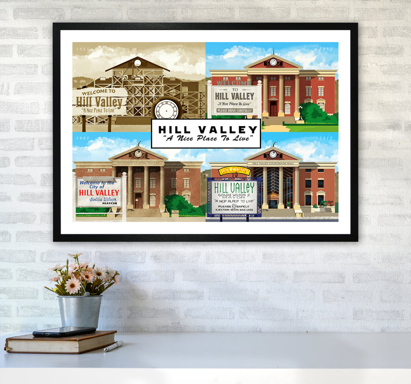 Hill Valley - A Nice Place To Live Art Print by Richard O'Neill A1 White Frame