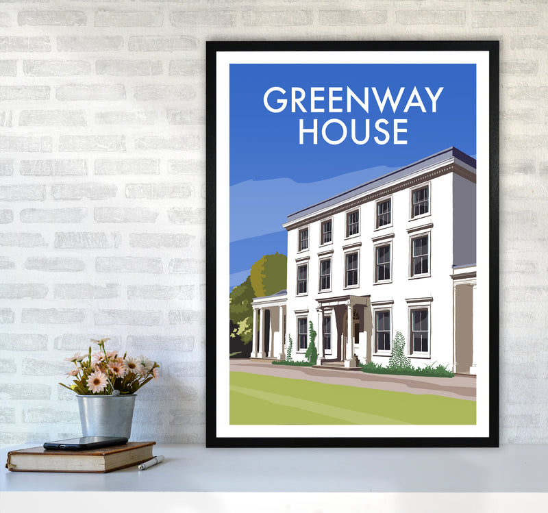 Greenway House Portrait Art Print by Richard O'Neill A1 White Frame