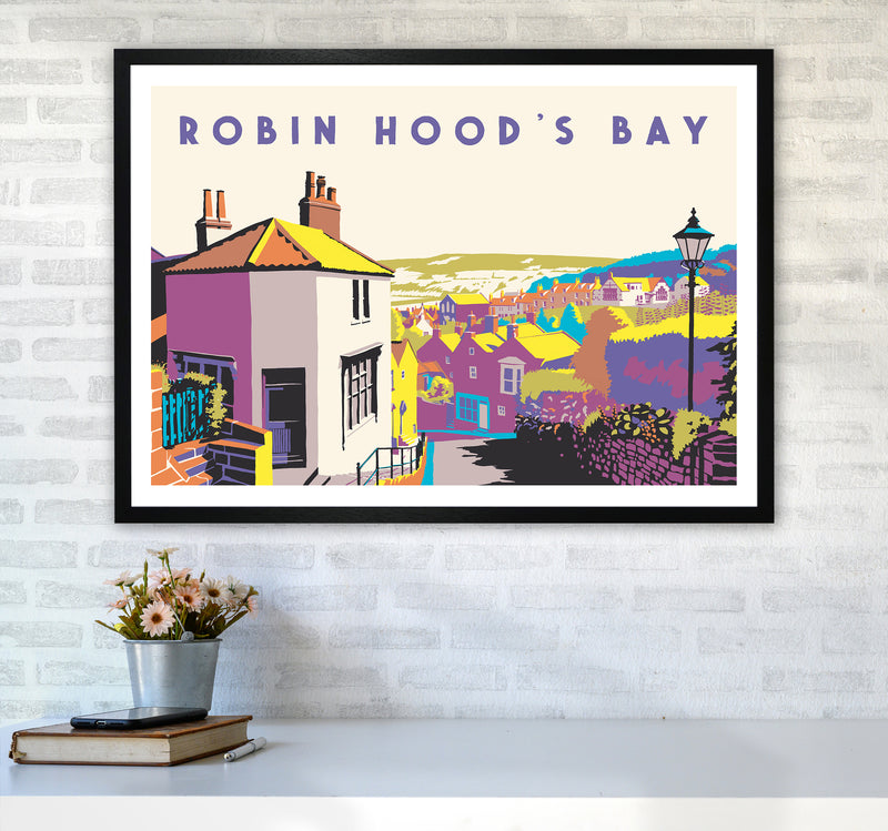 Robin Hood's Bay 2 Art Print by Richard O'Neill A1 White Frame