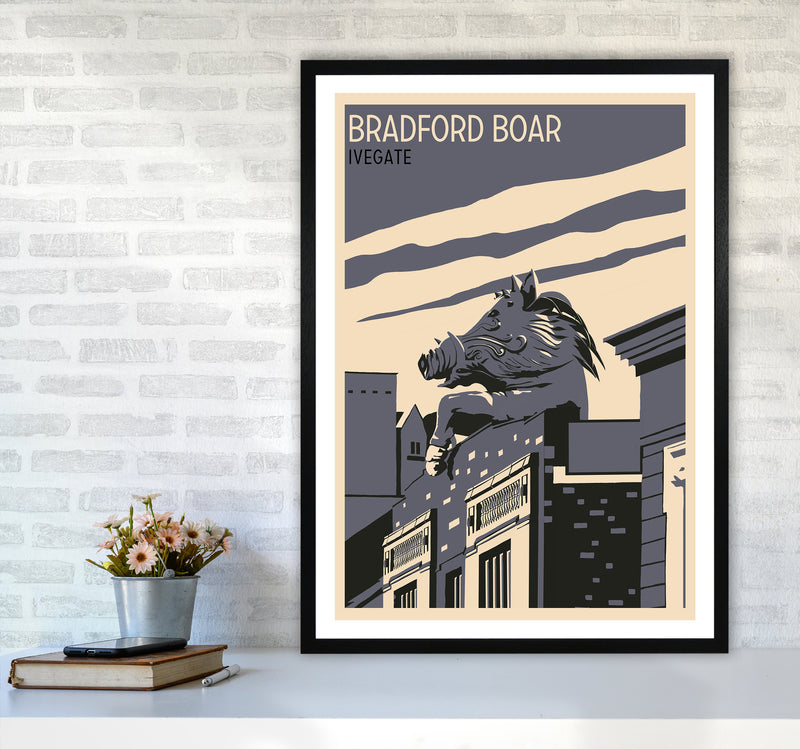 Bradford Boar Art Print by Richard O'Neill A1 White Frame