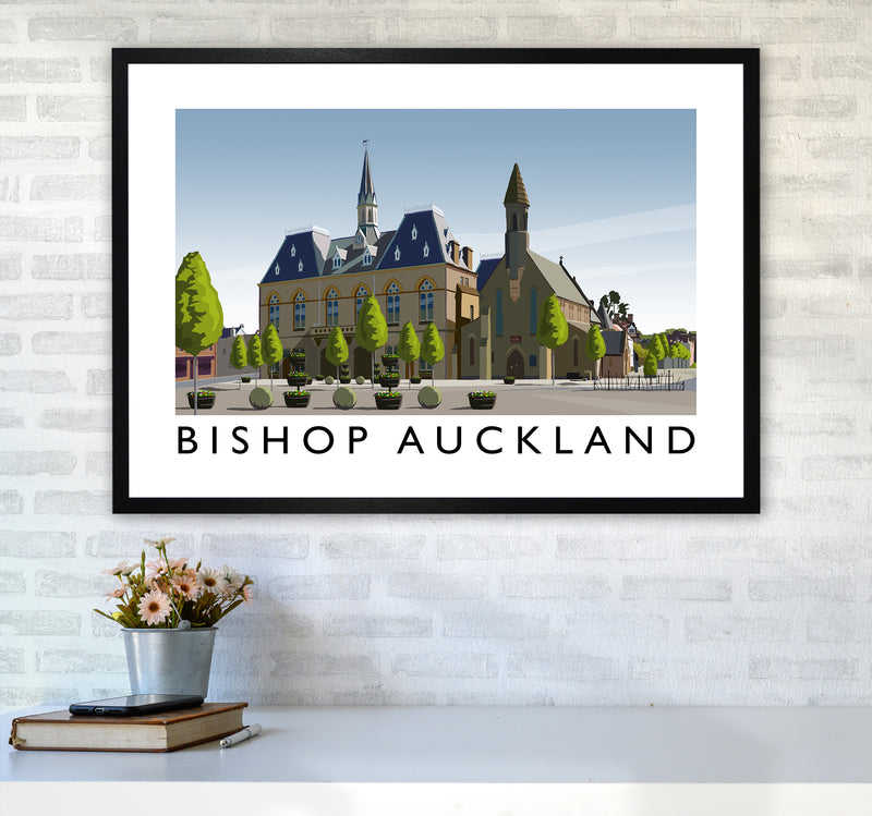 Bishop Auckland Art Print by Richard O'Neill A1 White Frame