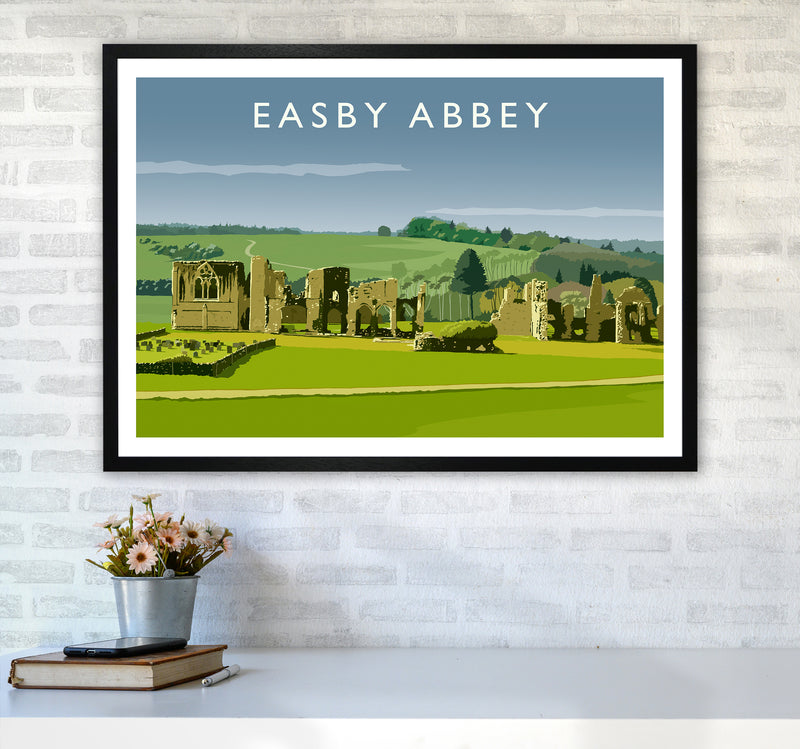 Easby Abbey Art Print by Richard O'Neill A1 White Frame
