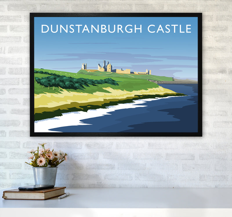 Dunstanburgh Castle Travel Art Print by Richard O'Neill A1 White Frame