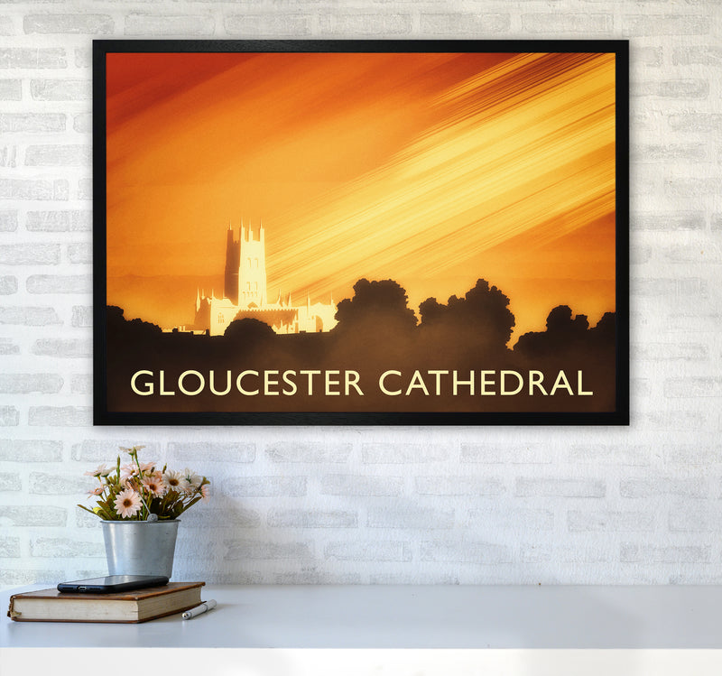Gloucester Cathedral Travel Art Print by Richard O'Neill A1 White Frame