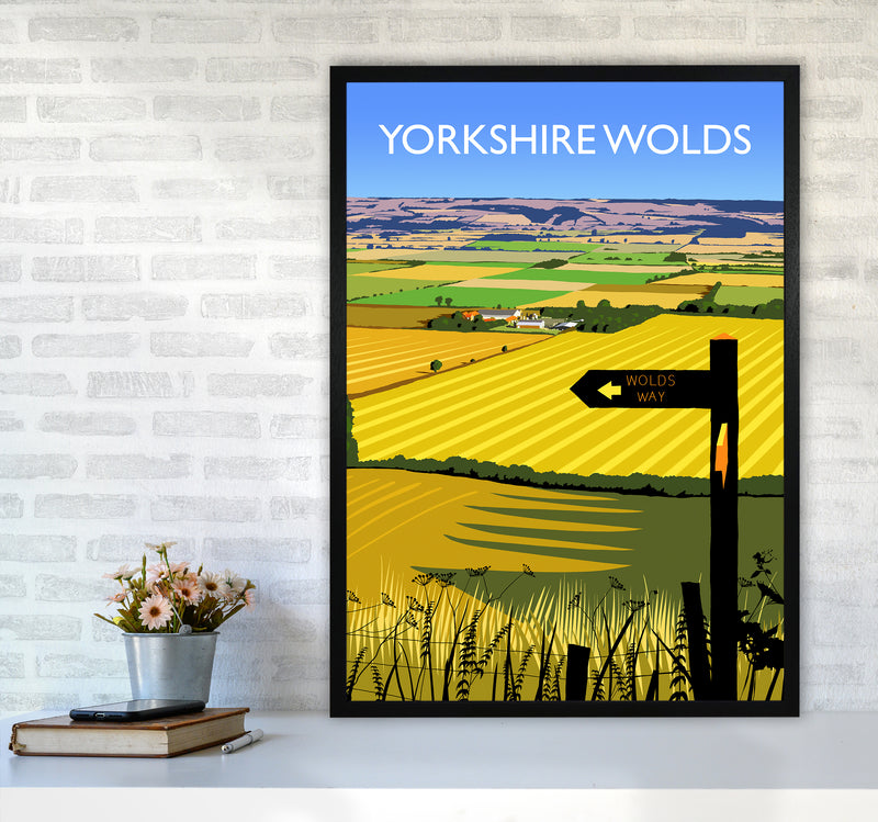 Yorkshire Wolds portrait Travel Art Print by Richard O'Neill A1 White Frame