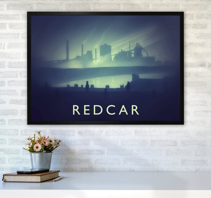 Redcar (night) Travel Art Print by Richard O'Neill A1 White Frame
