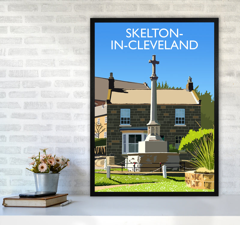 Skelton-in-Cleveland portrait Travel Art Print by Richard O'Neill A1 White Frame