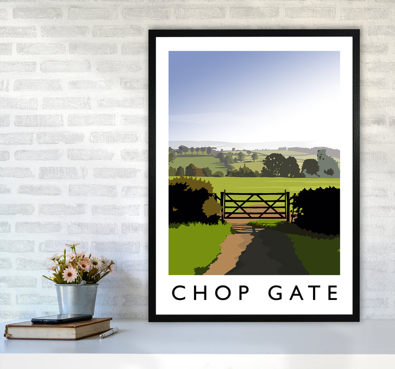 Chop Gate portrait Travel Art Print by Richard O'Neill A1 White Frame