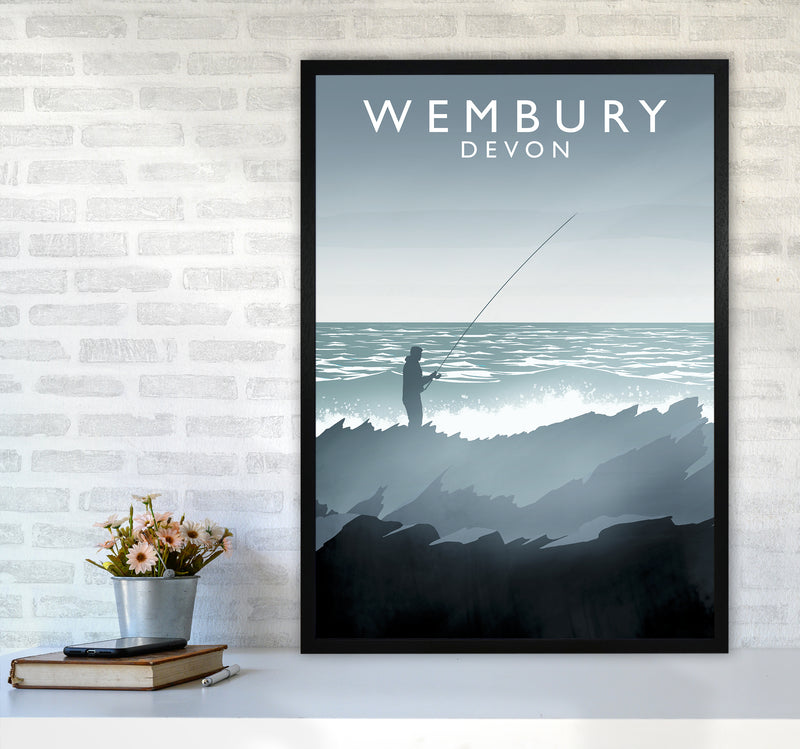 Wembury portrait Travel Art Print by Richard O'Neill A1 White Frame