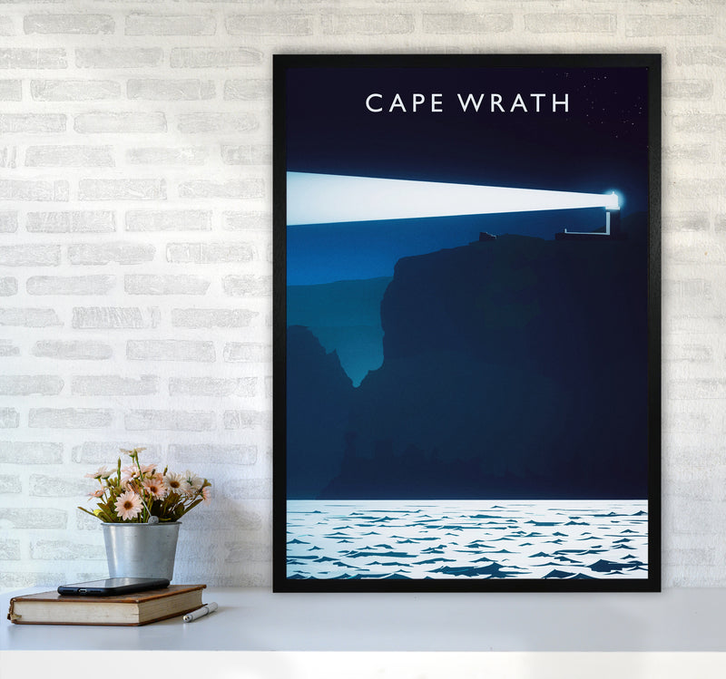 Cape Wrath portrait Travel Art Print by Richard O'Neill A1 White Frame