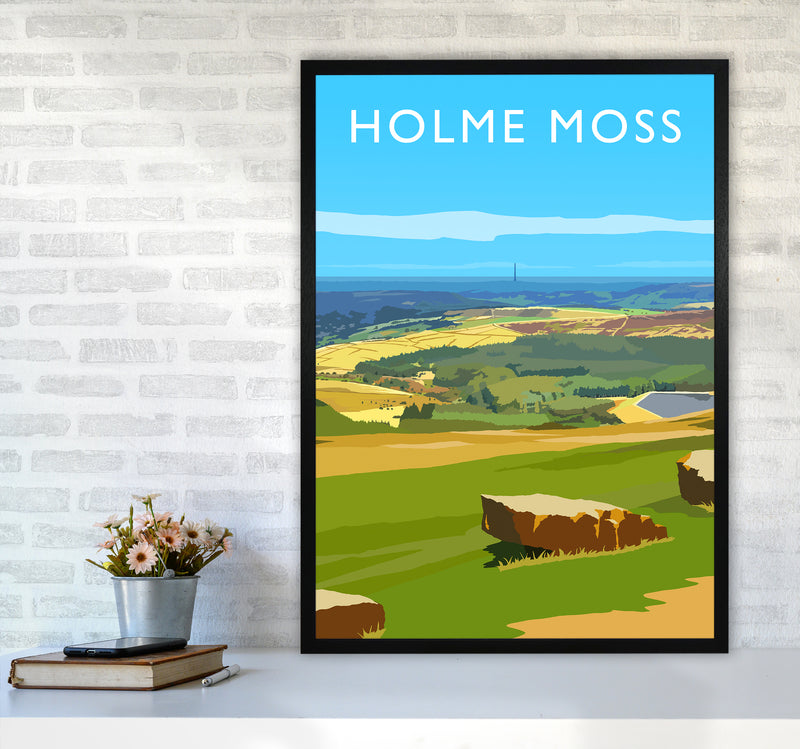 Holme Moss portrait Travel Art Print by Richard O'Neill A1 White Frame