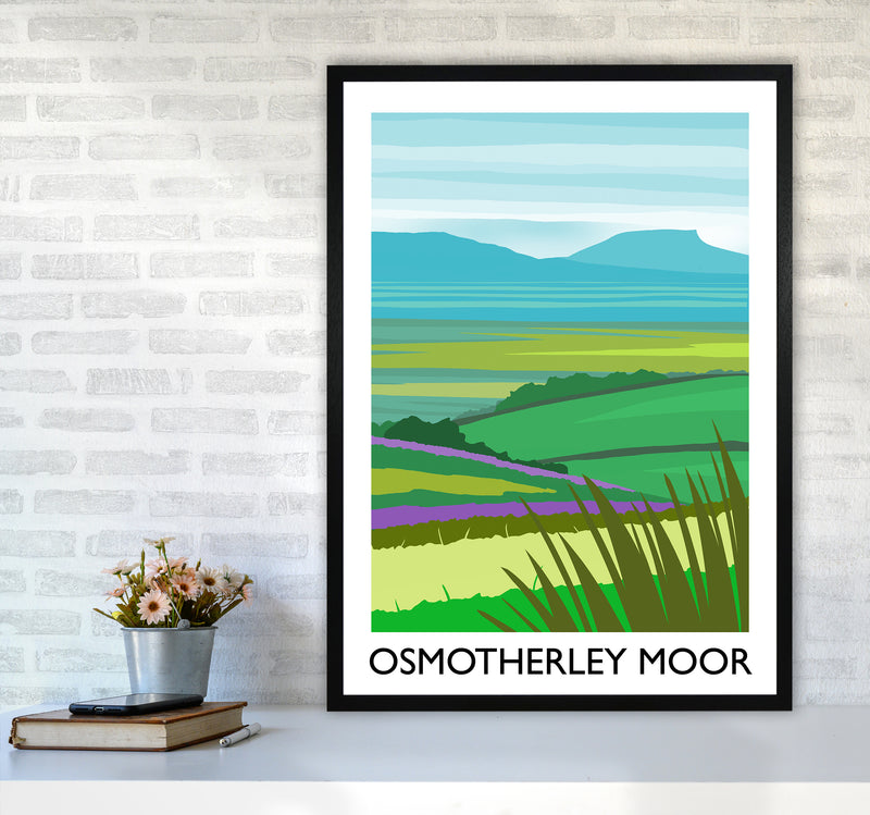Osmotherley Moor portrait Travel Art Print by Richard O'Neill A1 White Frame