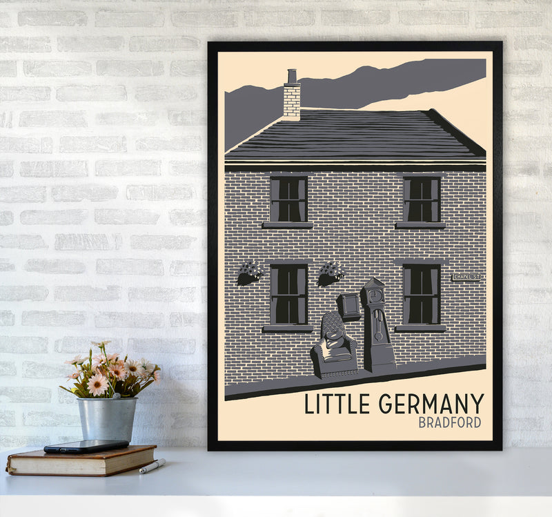 Little Germany, Bradford Travel Art Print by Richard O'Neill A1 White Frame
