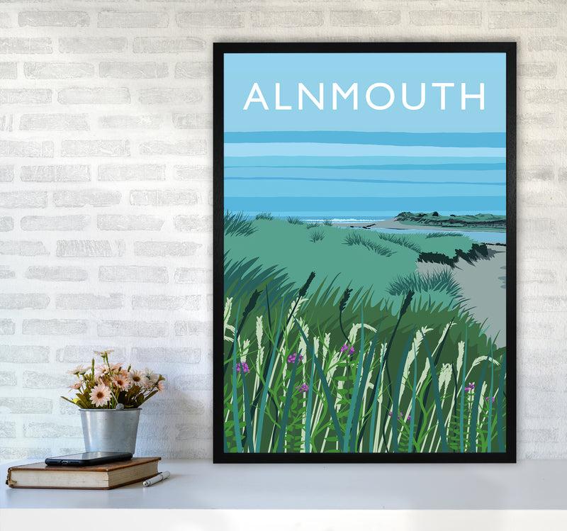 Alnmouth portrait Travel Art Print by Richard O'Neill A1 White Frame