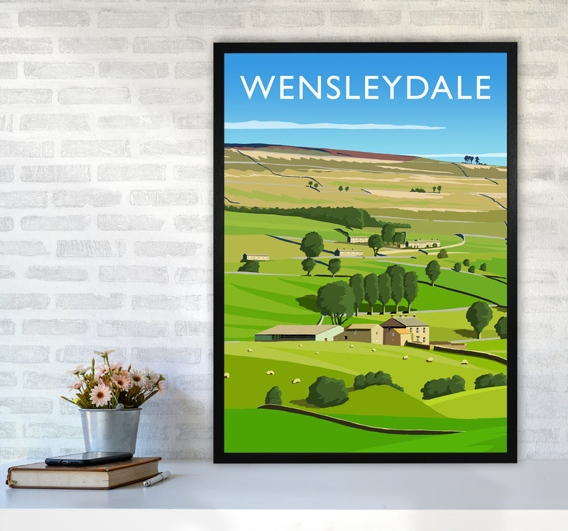 Wensleydale 3 portrait Travel Art Print by Richard O'Neill A1 White Frame