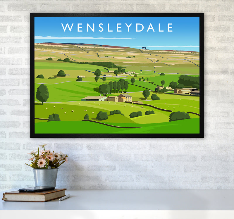 Wensleydale 3 Travel Art Print by Richard O'Neill A1 White Frame