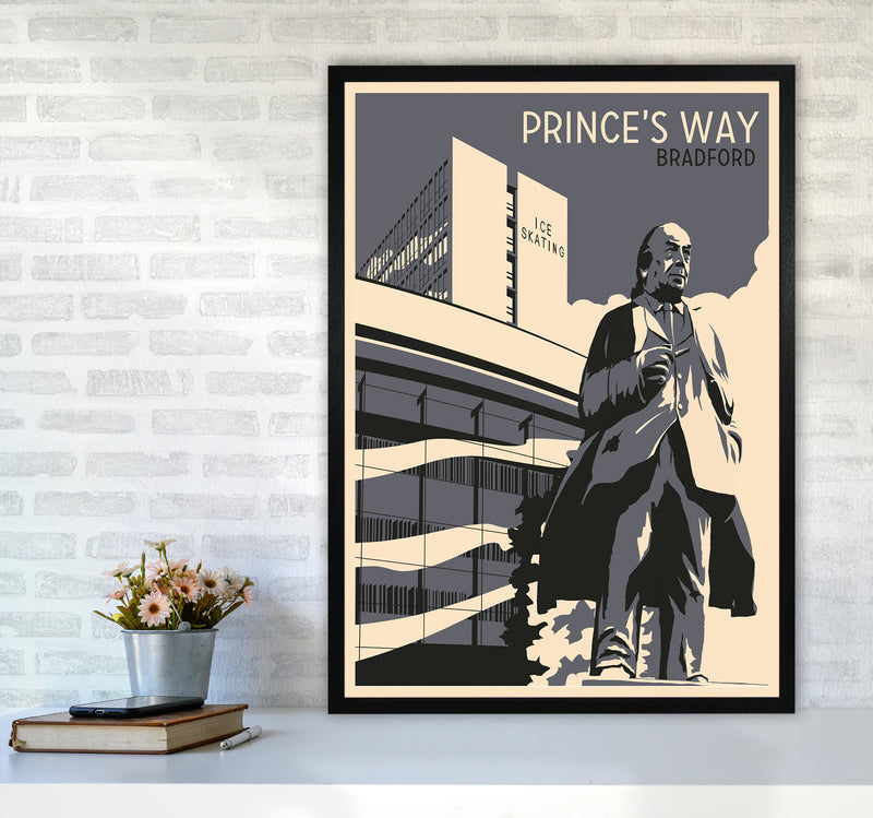 Prince's Way, Bradford Travel Art Print by Richard O'Neill A1 White Frame