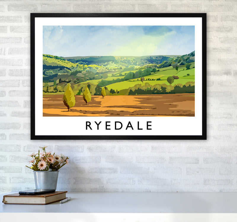 Ryedale Travel Art Print by Richard O'Neill A1 White Frame