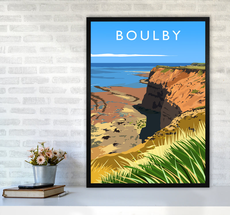 Boulby portrait Travel Art Print by Richard O'Neill A1 White Frame