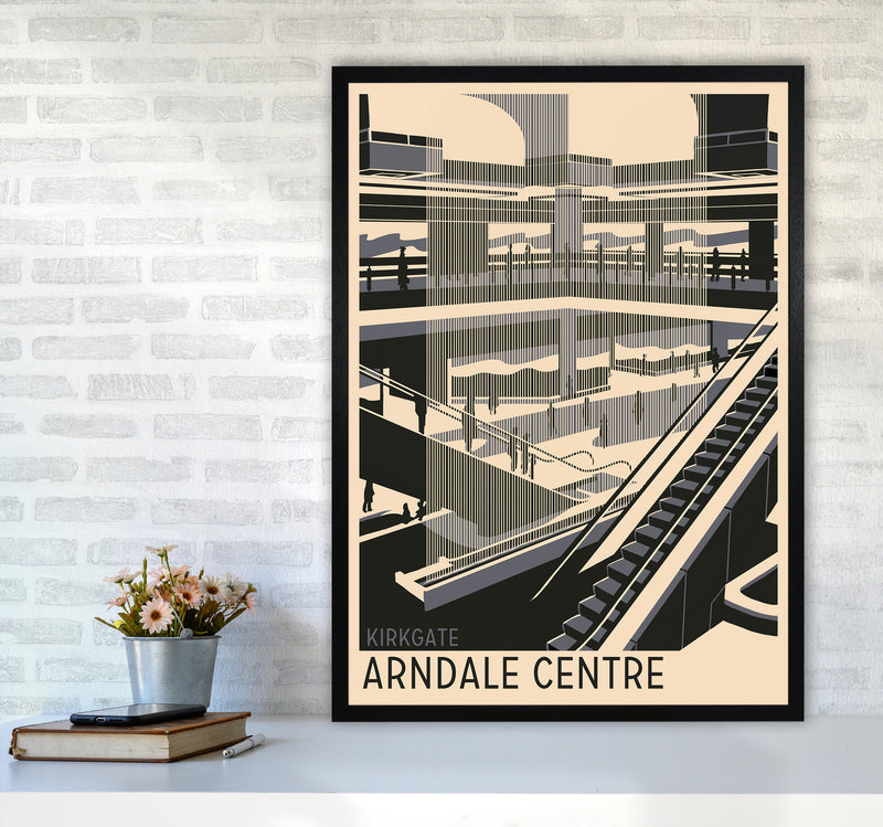 Kirkgate Arndale Centre Travel Art Print by Richard O'Neill A1 White Frame