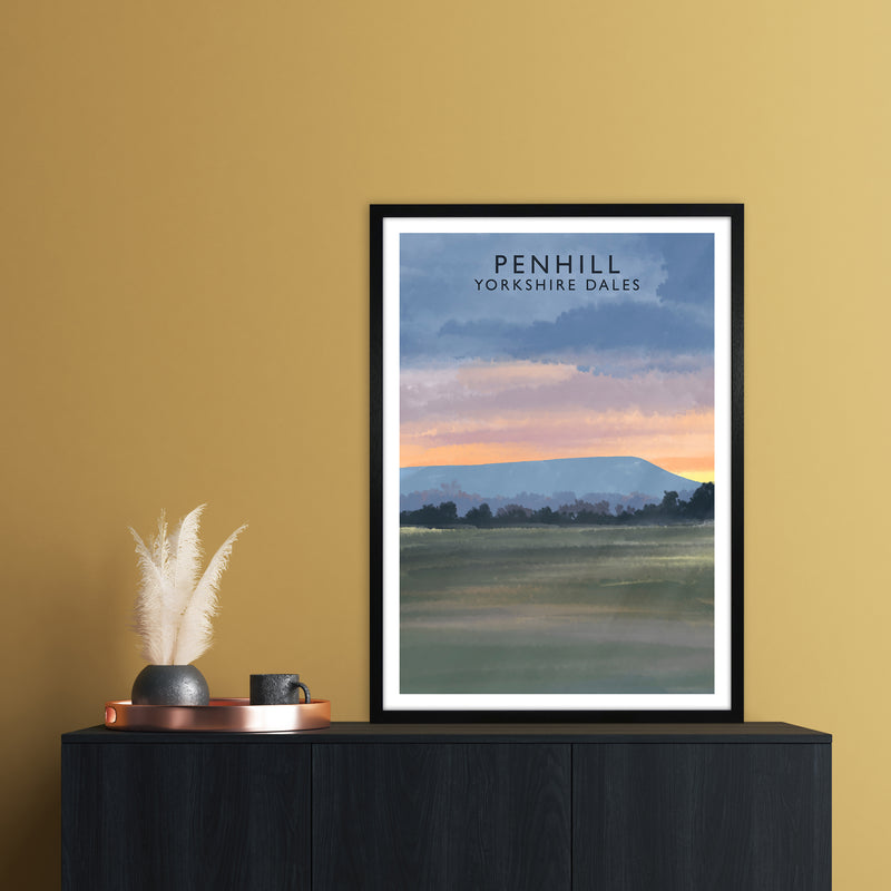 Penhill 3 Portrait Travel Art Print by Richard O'Neill A1 White Frame