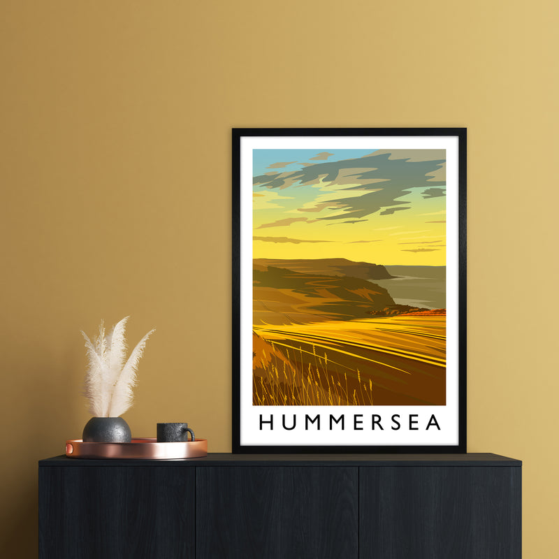 Hummersea Portrait Travel Art Print by Richard O'Neill A1 White Frame