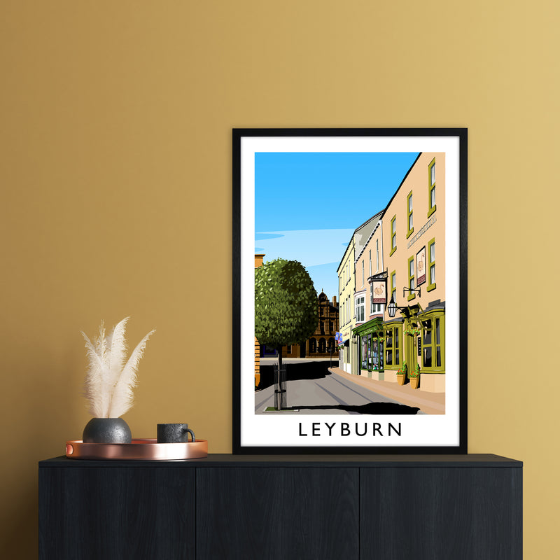 Leyburn 3 portrait Travel Art Print by Richard O'Neill A1 White Frame