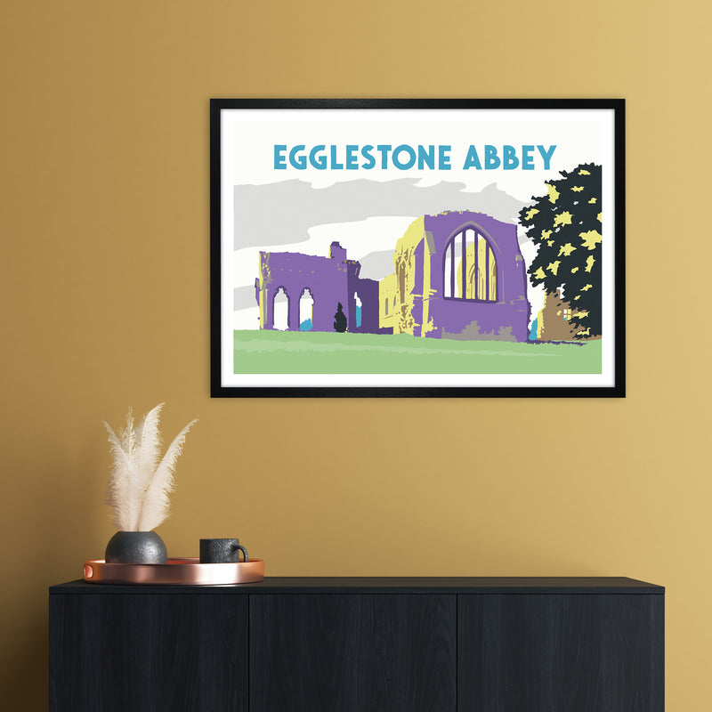Egglestone Abbey Travel Art Print by Richard O'Neill A1 White Frame