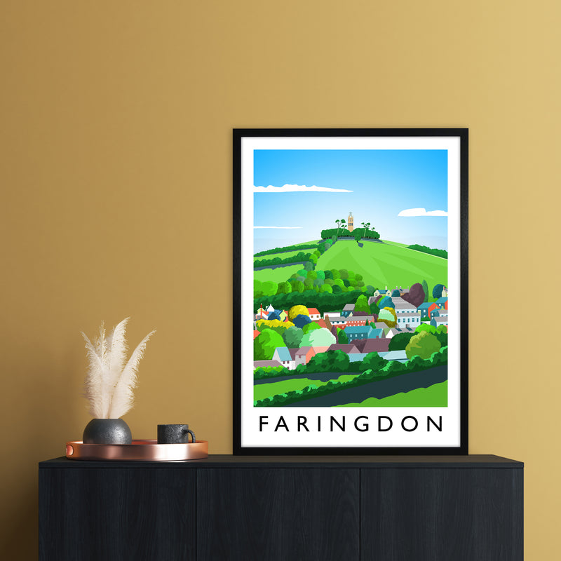 Faringdon Portrait Travel Art Print by Richard O'Neill A1 White Frame