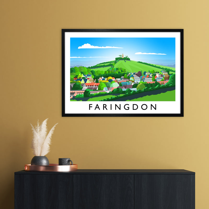 Faringdon Travel Art Print by Richard O'Neill A1 White Frame