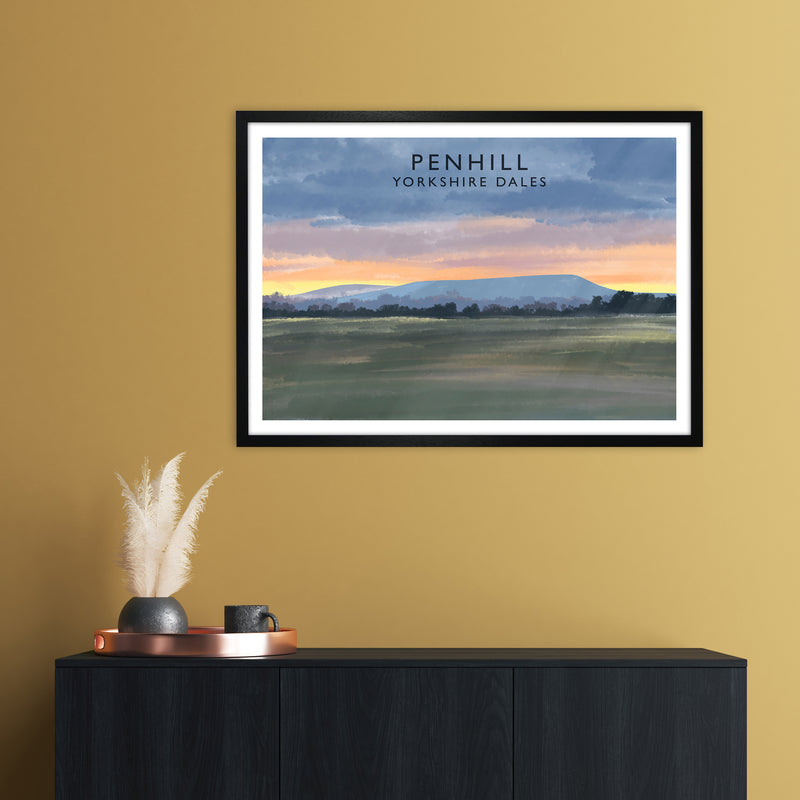 Penhill 3 Travel Art Print by Richard O'Neill A1 White Frame