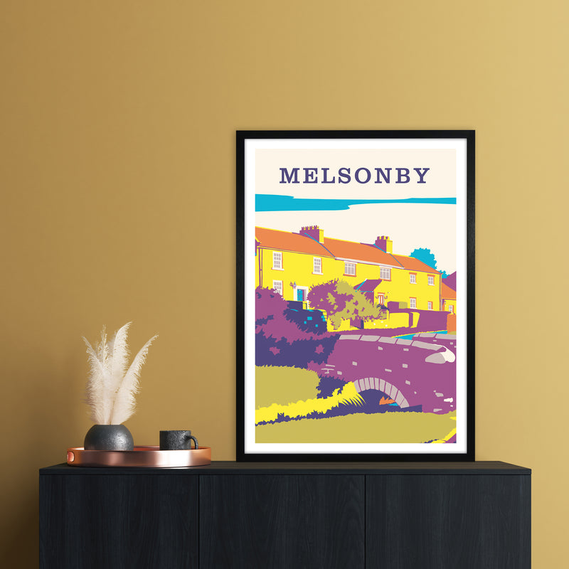 Melsonby Portrait Travel Art Print by Richard O'Neill A1 White Frame