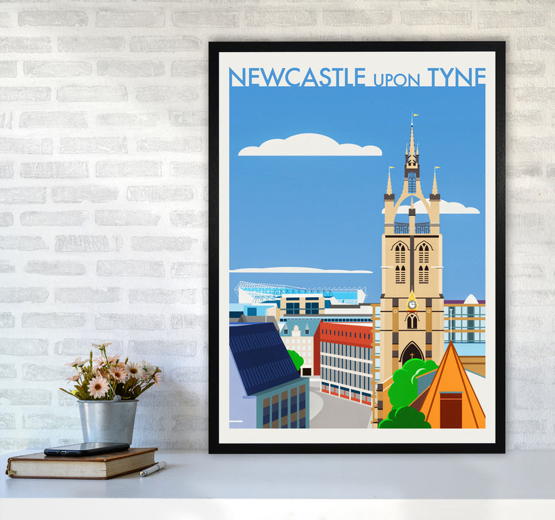 Newcastle upon Tyne 2 (Day) Travel Art Print by Richard O'Neill A1 White Frame