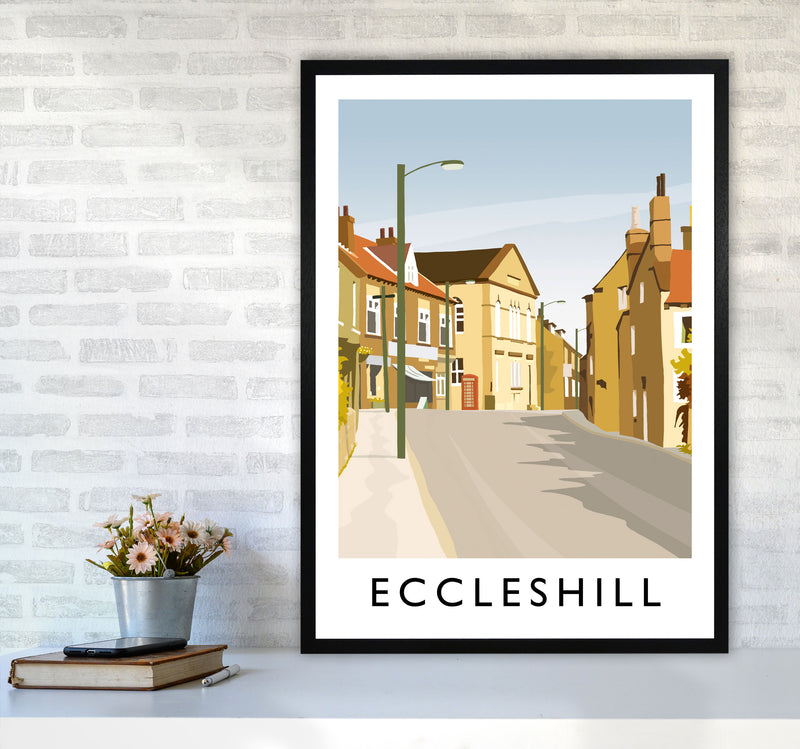 Eccleshill portrait Travel Art Print by Richard O'Neill A1 White Frame