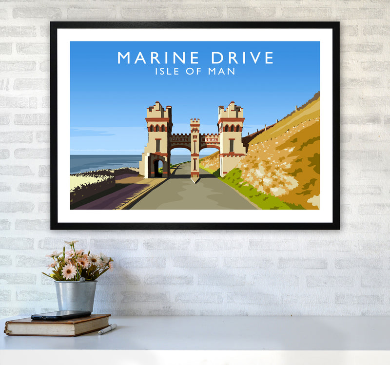 Marine Drive Travel Art Print by Richard O'Neill A1 White Frame