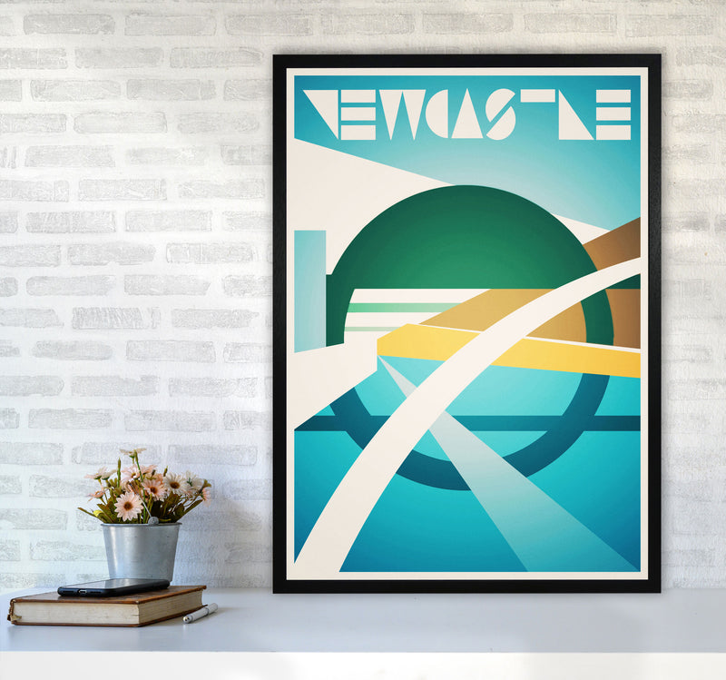 Newcastle 2 Travel Art Print by Richard O'Neill A1 White Frame